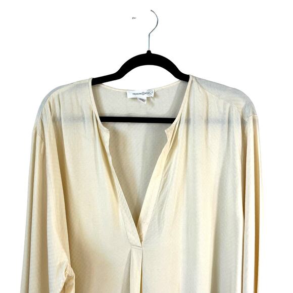 Treasure & Bond Nordstrom Womens Long Sleeve Blouse Top Yellow Size XL with FLAW - Picture 3 of 8